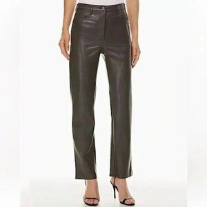 Aritzia Wilfred Womens Melina Pants Leather Grey Size 0 Whimsigoth Emo Punk